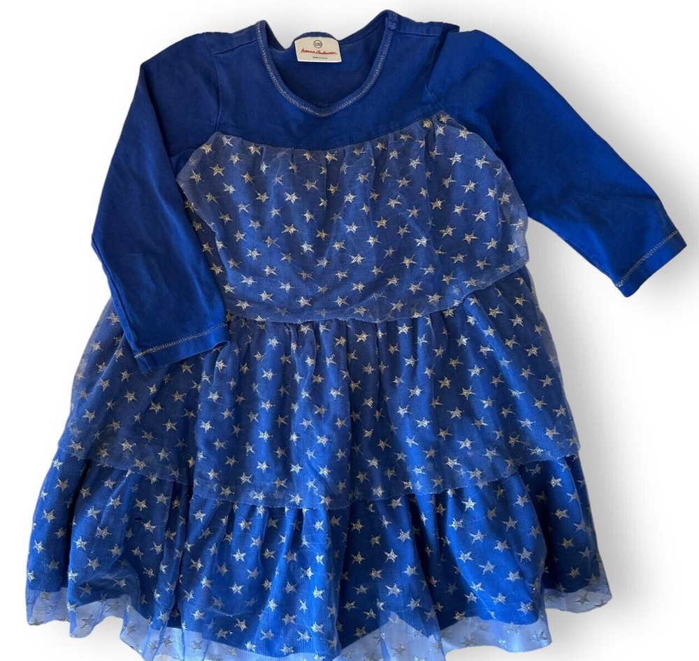 Hanna Andersson Blue Stars Tulle Dress Girls Ballet Size 100 4